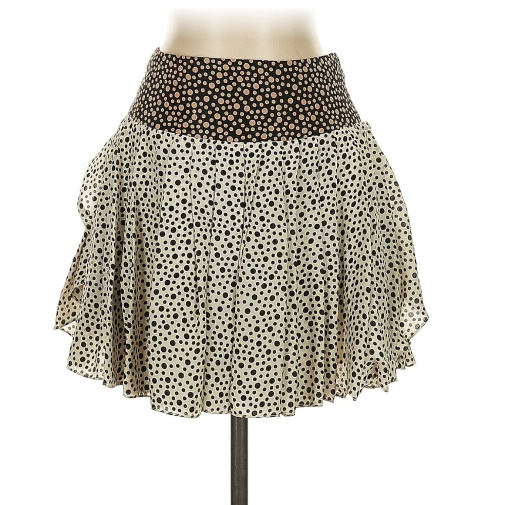 OTTE Silk Polka Dot Mini Skirt